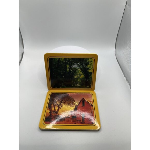 4 - COUNTRY SCENE COASTER'S WITH FELT BACKS VINTAGE SEE ALL - Picture 5 of 16